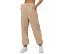 Generico Pantaloni Sportivi Donna Invernale Caldo Jogging Cotone Pantaloni Vita Alta Aderente con Tasche Tuta Tinta Unita Pantaloni Elastica per Hip Hop Casual