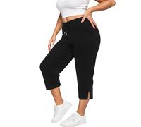 Generico Pantaloni Tuta Donna Cotone, Pantalone Donna Elegante,Casual in Tessuto Elasticizzato per Yoga Esercizio Fisico e Uso Quotidiano con Tasc e Vita Alta Taglie Forti