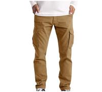 Generico Pantaloni Uomo Cargo Invernali da Lavoro Slim Fit Militari con Tasche Laterali Multitasche, Pantalone Lungo Caldo Resistente e Comodo per Outdoor Trekking Utility Urban