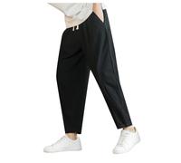 Generico Pantaloni Uomo con Elastico in Vita Eleganti Corti Pantaloni Corti Uomo Multitasche Pantaloni Uomo Gamba Larga Pantaloni Sportivi Uomo Cotone Larghi