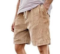 Generico Pantaloni Uomo Corti Estivi,Pantaloncini Casual Uomo Estivo in Velluto A Coste Vintage Larghi Pantaloncini Elastico in Vita Coulisse Tinta Unita Comodo vestibilità Ampia Shorts con Tasche