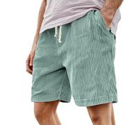 Generico Pantaloni Uomo Corti Estivi,Pantaloncini Casual Uomo Estivo in Velluto A Coste Vintage Larghi Pantaloncini Elastico in Vita Coulisse Tinta Unita Comodo vestibilità Ampia Shorts con Tasche