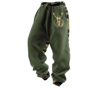 Generico Pantaloni Uomo, M a 4XL - Morbidi e Caldi con Vita Elastica, Tasche e Polsini alla Caviglia - Costume Babbo Natale Uomo,Idee Regalo Particolari Natale