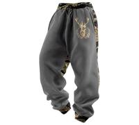 Generico Pantaloni Uomo, M a 4XL - Morbidi e Caldi con Vita Elastica, Tasche e Polsini alla Caviglia - Costume Babbo Natale Uomo,Idee Regalo Particolari Natale