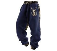 Generico Pantaloni Uomo, M a 4XL - Morbidi e Caldi con Vita Elastica, Tasche e Polsini alla Caviglia - Costume Babbo Natale Uomo,Idee Regalo Particolari Natale