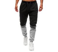 Generico Pantaloni Uomo Sportivi Larghi Elastici Affusolati per Trekking Allenamento Traspiranti Casual Comodi e Versatili (Black, XXL)