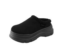 Generico Pantofole comode con Suola Spessa per Un Caldo utilizzo in casa e all'aperto, Foderate in Pile, comode e comode per Rilassarsi in casa e sentirsi a Proprio Agio. (Black, 39)