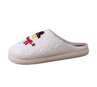 Generico Pantofole comode per Uomo e Donna, con Ricamo a Forma di Pupazzo di Neve Natalizio, per Coppie, Invernali (White, 39)