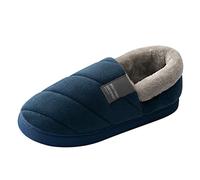 Generico Pantofole Coppie Uomo Invernali Peluche Calde Morbide Memory Foam Slip-On Punta Rotonda Scarpe da Casa Flat Tinta Unita Antiscivolo Suola Gomma Interno Esterno Lavabili Sportive Warm Comode