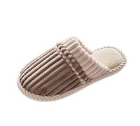 Generico Pantofole Coppie Uomo Invernali Peluche Furry Calde Morbide Slip-On Open Toe Scarpe da Casa Flat Sandali Intrecciati Warm Antiscivolo