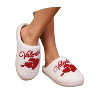 Generico Pantofole da donna e uomo, carine, comode, in peluche, calde senza lacci, per interni ed esterni, motivo: fragola, fungo, occhi malvagi, amore cuore