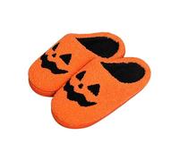 Generico Pantofole di Halloween da Donna Eleganti, Ciabatte Zucca Halloween Causal Slip on Slippers Ghost Stampa Piatto Pantofola da Casa Morbida Ciabatta Famiglia Pantofole Donna Scarpe