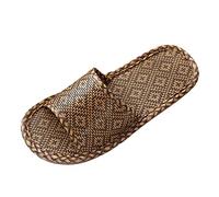 Generico Pantofole Donna Estive,Pantofole Antiscivolo Ciabatte Piscina Suola in Gomma Lino e Cotone Naturale Igienico Antiodore Comfort Igiene Perfetti