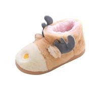 Generico Pantofole Donna Natale Pelosa | Pantofole Donna Chiuse Invernali Calde Piatto Pantofola Morbida Ciabatta Animale Alce Slippers Coppia Antiscivolo Ciabatte Natale Famiglia
