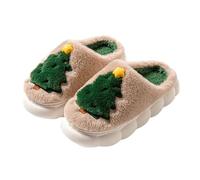 Generico Pantofole Donna Natalizie Pelosa 2024 Pantofole Donna Invernali Natalizie Divertenti Spugna Scarpe Vintage Slide Natale Shoes per Ospiti Morbida Ciabatte Natale Famiglia