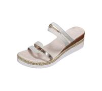 Generico Pantofole Donna Zeppa Ciabatte Summer Casual Comfortable Buckle Strap Thick Bottom Rome Slope Heel Slippers Estive Ortopediche Ciabatt con Estiv Eleganti Mare Ciabatta Comfort Casa Cachi 37