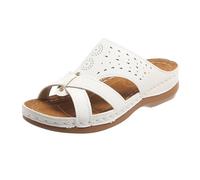 Generico Pantofole Estive Donna Aperti in Punta,Casual Estivi,Comodi per Camminare,Da Spiaggia e per Tutti I Giorni per Una Vacanza Al Mare (Bianco, 39)