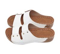 Generico Pantofole Estive Donna con Plateau e Punta,Scarpe Estive Casual e Comode per Tutti I Giorni e Le Vacanze per Una Vacanza al Mare (Bianco, 41)