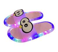 Generico Pantofole Illuminate for Donne Scivoli LED con Sensore di Movimento E Occhi di Cartone Animat Suola Antiscivolo Uso Interno Ed Esterno Wear OS Spiaggia