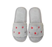 Generico Pantofole In Peluche In Pelliccia A Punta Aperta Quattro Stagioni Scarpe Calde For Casa Da Donna Love Girl Pantofole Da Pavimento Carine(Gray,41-42)
