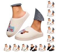 Generico Pantofole Invernali Donna Uomo Ciabatte Casa Pantofole Natalizie da Donna Graziose Ciabatte di Peluche, Divertenti Slippers, Calde Antiscivolo Slippers per Interni