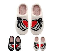 Generico Pantofole-Morbide Ciabatte Di Halloween Di Peluche, Comode Pantofole Di Cartone Animato Caldo Cotone - Con Design Carino Per Vacanze Invernali, Regalo Di Compleanno, Casa, Interno