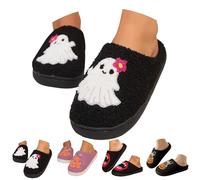 Generico Pantofole-Morbide Ciabatte Di Halloween Di Peluche, Comode Pantofole Di Cartone Animato Caldo Cotone - Con Design Carino Per Vacanze Invernali, Regalo Di Compleanno, Casa, Interno
