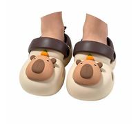 Generico Pantofole Morbide per Bambine con Disegni Animati Leggere Traspiranti Comode Estive Calzature Casa Bambino (Khaki, 25 Toddler)