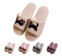 Generico Pantofole Peluche Donna Natalizie Invernali, Calde Antiscivolo Ciabatte Pelose Divertenti Con Suola In Gomma, Leggero Comode Pantofole Casa Slippers Per Interni Ed Esterni