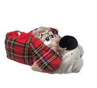 Generico Pantofole peluche Natalizie a forma di animali Unisex calde e morbide Moppine CANE grigio Idea Regalo per adulti e bambini