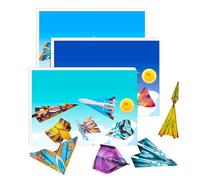 Generico Paper Airplane Kit - 9.65x6.89in Colored Craft Papers for Kids Creativity, Educational Fun with Easy Folding, Stem Toy for Boys, Girls, School and Birthday Activities, Assorted Colors