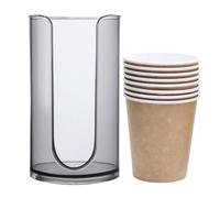 Generico Paper Cup Dispenser - 3oz Transparent Acrylic, Mouthwash Cup Holder, Small Bathroom Vanity Countertop Storage Case | Rinsing Organizer For Guest Room Office Kitchen Hotel Sink Station
