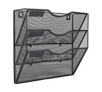 Generico Paper Organizer For Wall - 3-Tier Metal Rack Tray Storage Box Sorter Divider | File Mount Shelf - For Desk Desktop Cubicle Home Classroom Teacher Door Bathroom : 32.5*30*10.5cm