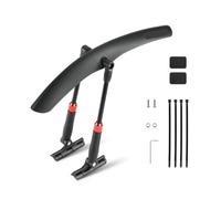 Generico Parafango Bici Strada, YP0714030, Anteriore Posteriore, PP Nero | Parafango regolabile con fanalino removibile, asta 21-27 cm, batterie R130
