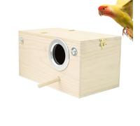 Generico Parakeet Nesting Box, Bird Wooden Habitat, Nesting Bird Box, Parrot Lovebird Shelter, Small Birds House, Indoor Outdoor Decor, Lawn Garden Accessory for Backyard Home Use