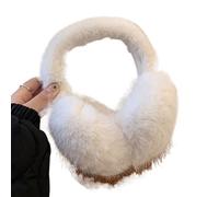 Generico Paraorecchie Invernali Solid Color Soft Plush Ear Warmer Winter Warm Earmuffs Fashion Cover Outdoor Cold Protection Ear-Muffs Folding Earflap(White)