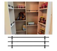 Generico Parapetto di Protezione per Ripiani da Cucina - Ringhiera di Sicurezza in Lega di Alluminio per armadietti, Tubo Rotondo Decorativo, Lunghezza Regolabile, impedisce la Caduta degli Oggetti,