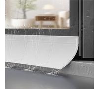 Generico Parapioggia in Gomma, barriera antigoccia per finestre, impedisce Il riflusso dell'Acqua, Striscia Impermeabile Bianca da 90 cm per davanzale, deflettori Antipioggia Flessibili con Retro ade