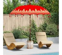 Generico Parasol Balinese 260 Rosso 210-220 cm Cotone e Legno massello,Rosso,31kg,3356899