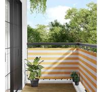 Generico Paravento per Balcone Striscia Gialla e Bianca 90x1000 cm,Yellow And White,2.05kg,42002044