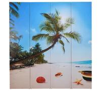 Genérico Paravento Pieghevole 160x170 cm con Stampa Spiaggia,Multicolore,6kg,240476