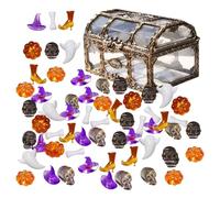 Generico Pare d'Acqua - Perle d'Acqua | Riempimento del Vaso di Halloween - 120 Pezzi acrilici Spaventosi per Decorazione da Tavolo | Cappelli da, zucche, Fantasmi, Teschi + Scatola di archiviazione