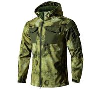 Generico Parka Mimetica Uomo Invernale Antipioggia Giubbotto In Pile Calda Giaccone Impermeabile Con Cappuccio E Zip Oversize Cappotto Sherpa Moto Elegante Abbigliamento Sportiva Invernali Verde XXL