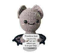 Generico Parola Di Vita Simpatica Carina - Bambola Di Patata In Lana A Maglia Divertente | Animali All'uncinetto Con Carta, Decorazione Di Pipistrelli All'uncinetto Fatto A Mano Per Adulti, U