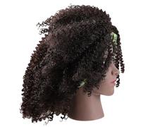 Generico Parrucca Afro Crespa Fascia Regolabile, Parrucca Sintetica Riccia per Donne Nere, Accessorio Chioma Antiscivolo per Uso Quotidiano e Occasioni Speciali