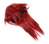 Generico Parrucca rossa fantastica parrucca verde Uomo Uomini lunga marrone umano da donna lunga da donna con umani Filo ad alta temperatura Rosy