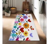 Generico Passatoia ingresso 50 x 140 cm minimalismo, tappeto lungo corridoio fiori farfalla amore - tappeto lavabile antiscivolo per camera da letto cucina ingresso