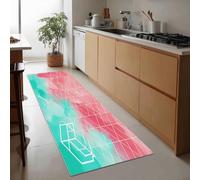 Generico Passatoie Lunghe per Corridoio 40 x 120 cm, Tappeto Antiscivolo Abstrait Géométrique Moderne Aquarelle - Tappeto Stretto Passatoia Lavabile Rose per Scale Cucina Ingresso Corridoio