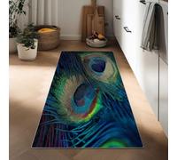 Generico Passatoie Lunghe per Corridoio 40 x 120 cm, Tappeto Antiscivolo Surréalisme Animal Paon Réaliste - Tappeto Stretto Passatoia Lavabile Bleu Foncé per Scale Cucina Ingresso Corridoio