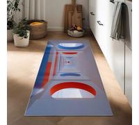 Generico Passatoie Lunghe per Corridoio 60 x 150 cm, Tappeto Antiscivolo Moderne Surréalisme Minimaliste Géométrique - Tappeto Stretto Passatoia Lavabile Blanc per Scale Cucina Ingresso Corridoio